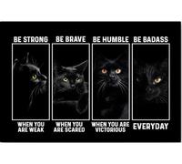 YAASIMOULE Poster e tela con gatto nero Sii forte e coraggioso, decorazione da parete per la casa, regalo per la festa della mamma e del compleanno del papà, per la persona amata, mamma e papà.