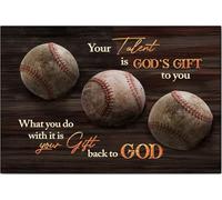 YAASIMOULE Poster e tela da baseball Il tuo talento è un dono di Dio, decorazione da parete per la casa, festa del papà, compleanno per uomini, papà, fidanzato, figlio