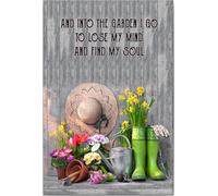 YAASIMOULE Poster e tela da giardino e dentro vado a perdere la testa e trovo l'anima, decorazione da parete per la casa per mamma, nonna e donna