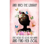 YAASIMOULE Poster e tela di libri e nella biblioteca, decorazione da parete per la casa, regalo di compleanno per la festa della mamma, amante, topo di biblioteca, mamma nerd