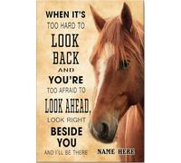 YAASIMOULE Poster e tela personalizzati con cavalli, quando è troppo difficile guardarsi indietro, decorazioni murali con nome personalizzato, decorazioni per la casa per amante e proprietario