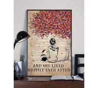 YAASIMOULE Poster Tutti i cani Shih Tzu e lei visse per sempre felici contenti Foglio di libro ritratto