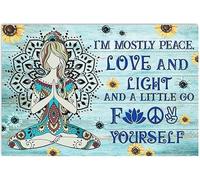 YAASIMOULE Poster Yoga I'M Mostly Peace Love And Light Decorazione murale