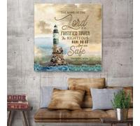 YAASIMOULE Proverbi 18:10 Il nome del Signore è una torre fortificata tela artistica da parete