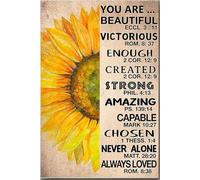 YAASIMOULE Sei bella, vittoriosa, abbastanza creata, forte, straordinaria, capace, scelta, mai sola e sempre amata, poster con girasoli, tela, incorniciata, idea regalo.