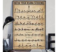 YAASIMOULE Stampe su tela con sequenza di asana di Hatha Yoga