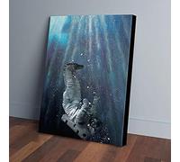 YAASIMOULE Stampe su tela di astronauta che annega e cade in mare, arte murale