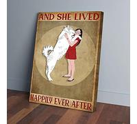 YAASIMOULE Stampe su tela Husky e ragazza vissero felici e contenti - Arte murale