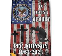 YAASIMOULE Tela con nome e data personalizzati per veterani degli Stati Uniti