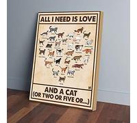YAASIMOULE Tutto ciò di cui ho bisogno è amore e un gatto, stampe su tela, arte murale