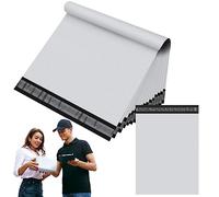 YAAVAAW 10 buste postali autosigillanti bianche, 38 x 52 cm, per spedizione, buste postali autosigillanti, per spedizioni di pacchi grandi, buste di plastica resistenti per la consegna di vestiti