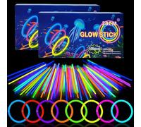YAAVAAW 100 Bracciali Luminosi Fluorescenti Viola, Bastoncini Fluo con 100 Connettori, per Halloween, Natale, Compleanni, Matrimoni, Articoli per Feste per Bambini e Adulti