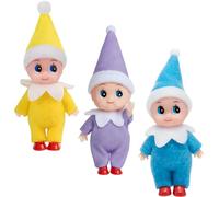 YAAVAAW 3 Pezzi di Bebè Elfo di Natale, Pupazzi di Elfo di Natale per Bambini e Bambine, Regalo per Calze, Giocattoli Innovativi della Tradizione, Per Divertimento Familiare Festivo