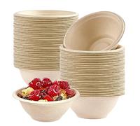 YAAVAAW Ciotole di carta usa e getta da 220 ml, compostabili, ecologiche, biodegradabili, 100 pezzi, per feste di canna da zucchero, dessert, zuppe, servire cibi caldi/freddi, barbecue e picnic