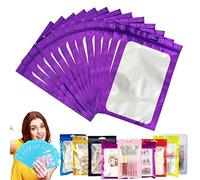 YAAVAAW Sacchetti con chiusura lampo in lamina viola Sacchetti piccoli a prova di odore Sacchetti in mylar con confezione olografica, 100 pezzi Sacchetti richiudibili per la conservazione con chiusura