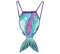 YAAVAAW Zaino magico con coda di sirena con paillettes, borsa magica reversibile con paillettes con coulisse, borsa a tracolla scintillante, borsa da ballo per donne, ragazze e adolescenti, Viola S, S