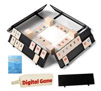 YAAYEELE Classico Set Da Gioco Mini Rummy,Mini Ramino Compact Travel,con 4 Piastrelle Pieghevoli A 3 Livelli e Borsa da Viaggio in Tela,Giochi Da Tavolo Per Tutta La Famiglia,Bambini 7 Anni O Più