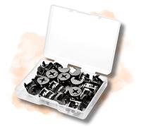 YaaYii Serrature a camma per ruote eccentriche per mobili, 15 x 11 mm, 50 pezzi, colore nero, compatibili con parti hardware IKEA, set di pezzi di ricambio per riparazione di dadi e bulloni