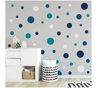 yabaduu - Set di 120 adesivi a pois da parete, per cameretta dei bambini, autoadesivi, per ragazzi e ragazze, decorazione, pellicola adesiva, pastello (Y068-10 petrolio)