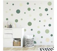 yabaduu Set di 120 cerchi, adesivi da parete per cameretta dei bambini, autoadesivi, per ragazzi e ragazze, pastello Y068-12 (verde foresta)