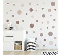 yabaduu - Set di 120 pezzi di adesivi a pois da parete, per cameretta dei bambini, autoadesivi, per ragazzi e ragazze, decorazione, pellicola adesiva, pastello Y068 (Y068-13 Beige)