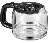 Yabano Caffettiera in vetro con coperchio in plastica, accessorio per macchina da caffè Yabano Household, 1,5 l, lavabile in lavastoviglie, colore: nero
