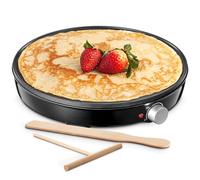 Yabano Crepes Maker, Pancake Maker Retro Ø 30 cm, con paletta e distributore di pasta, ferro crepes per crepes dolci e salate galette, Crepesmaker