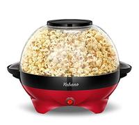 Yabano Macchina Popcorn, 5L Macchina per Pop Corn con Rivestimento con Antiaderente, Staccabile, Impugnature Fredde, 800 W, Senza BPA, Rosso