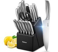 Yabano Set coltelli, 16 Pezzi Ceppo Coltelli Cucina, Coltelli Cucina, Acciaio Inossidabile Tedesco, Blocco in Legno