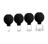 Yabauuop Coppette per il Viso,Coppe Portatili per Viso | Set da 4 Ventose a Vuoto per Gambe, Braccia, Schiena e Spalle con Accessorio Massaggio Corpo