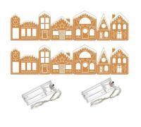 Yabauuop Kit Fai da Te da 2 Set di Casette di Pan di Zen-Zero Natalizie da 6,6 Piedi con Luci A LED, per Realizzare Un Kit Artigianale per La Decorazione delle Feste di Natale.