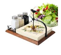 Yabauuop Portatovaglioli In Legno Per Tavolo,Contenitore In Legno Multifunzionale Con Design - Supporto Per Asciugamani Da Tavolo In Stile Country,Per Casa Camera Da Soggiorno Cucina Bar Ristorante