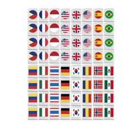 Yabauuop Seaside Escape Game Block Mahjong Set - Mahjong Game Set Flags And em oji | 65 Tile National Flag Design Mahjong Per Giocatori E Collezionisti Di Mahjong Mahjong Tile Game Set