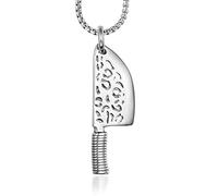 YABEME Collana Punk da Uomo, Tema da Cucina in Acciaio Inossidabile Coltello da Cucina Culinaria da Chef Vintage Fashion Classic Gioielli con Ciondolo, Il Regalo Perfetto per L'amicizia tra Chef