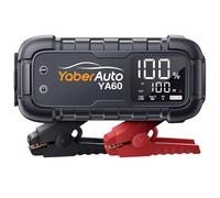 YaberAuto YA60 Power bank di avviamento per auto, con picchi di corrente da 6000 A, carica rapida da 45 W, schermo LCD da 3,3", torcia LED da 600 lumen