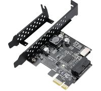 YABOANG Connettore da pannello frontale PCI-E 1X a USB 3.2 GEN1 5 Gbps a 20 pin (all'intestazione del pannello frontale di tipo C),Scheda di espansione con presa USB 3.0 a 19pin