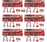 YABOANG PCI-E Riser da 16x a 1x per Bitcoin ETH Coin Mining,Scheda Adattatore Riser Alimentato,con Cavo SATA a 6 Pin,Cavo di Criptovaluta GPU con Cavo di Alimentazione USB-6 Pezzi