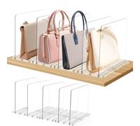 Yabound 5 Pezzi Porta Borse da Armadio, Armadio Organizer Borse, Divisori per Borse, Organizzatore Divisorio Trasparente, Divisori Trasparenti per Armadio Interno, Cucina, Libreria