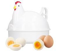 Yabound Cuoci Uova Microonde, 4 Uovo Caldaia Cucina Forniture, Contenitore Per Cuocere, Cuociuova A Forma Di Pollo Per Casa, Cucina, Uffici, Ristoranti E Caff (Bianco)
