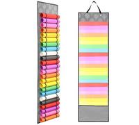 Yabound Scaffale in vinile con 24 scomparti, organizer per rotoli in vinile, supporto da parete per conservare il trasferimento di calore, carta, carta da regalo, disegni di design