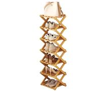 Yabound Scarpiera in bambù, alta e sottile, per corridoio, soggiorno, camera da letto, organizer per scarpe per 6-8 paia di scarpe, risparmio di spazio (settimo piano)