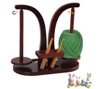 Yabound Svolgitore di lana magnetico, supporto per lana in legno con accessori per maglieria, organizer per gomitoli di lana, doppio supporto per palline, regalo per mamma e nonna