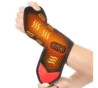 Yabuu Tampone termico per massaggio a mano e polso wireless per tunnel carpale con batteria da 3000 mAh, artrite alla mano, sollievo dal dolore al polso, cuscinetto termico, vibrazione e impostazione