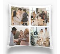 Yacheng Cuscino Personalizzato - Progetta Il Tuo Con Stampa Fronte-Retro, Rimovibile E Lavabile - Ottimo Per Regalo Casa/Hotel/Foto (4 Foto, 50 x 50 cm)