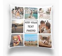 Yacheng Cuscino Personalizzato,Progetta Il Tuo Cuscino,Stampa Fronte-Retro,Cuscino Per Dormire Rimovibile E Lavabile,Ottimo Per Idea Regalo Per Casa/Hotel/Foto (8 Foto, 45 x 45 cm)