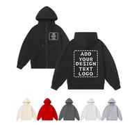 Yacheng Personalizzato Felpa,Unisex,Felpe con Cappuccio E Giacche Personalizzabili Puoi Stampare Le tue Immagini,Testi O Loghi sul Davanti E sul Retro. (Zip Hoodie-A)