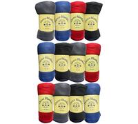 Yacht & Smith 12 Pack of Soft Fleece Blankets 50 X 60, Lightweight, Cozy Warm Throws Dark Colorful Blanket Sofa Travel Outdoor, Wholesale