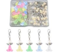 Yaclonq Set di 30 angeli custodi fai da te, set di perline per fai da te, angeli di perle, ciondolo a forma di angelo, per fai da te, per matrimoni, gioielli e angeli di perle (colore )