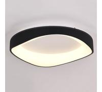 YACNYWJA Lampada Da Soffitto A LED Ultrasottile Rotonda In Metallo Nero Vicino Alle Plafoniere 3000-6000K Plafoniere Dimmerabili A Risparmio Energetico Con Telecomando E Paralume Acrilico Super Lumino