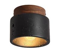 YACNYWJA Plafoniera Semplice in Travertino Nero, Lampada da Soffitto da Semi-Incasso, E27 1 Testa Vicino al Soffitto, Lampada A Sospensione Semplice E Creativa, per Soggiorno, Camera da Letto, Cucina